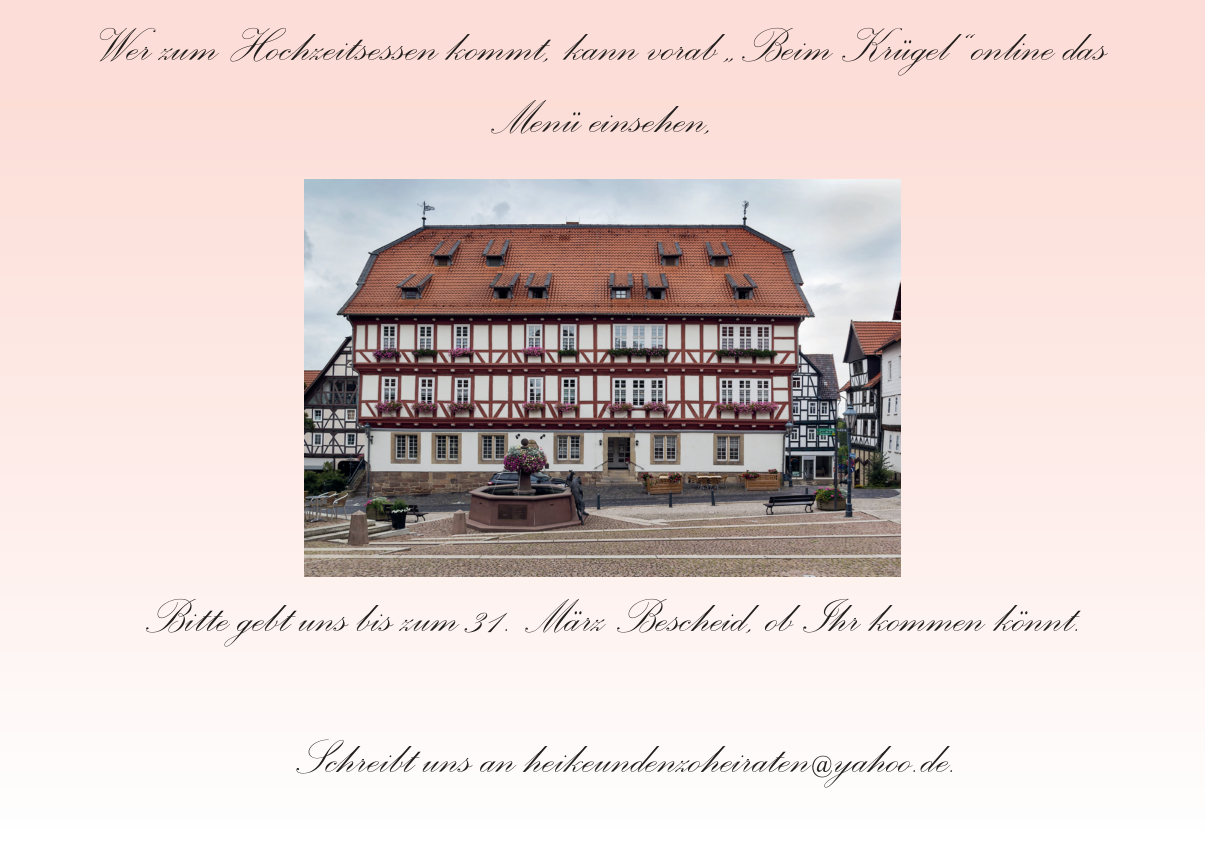 Rückseite der Hochzeitskarte